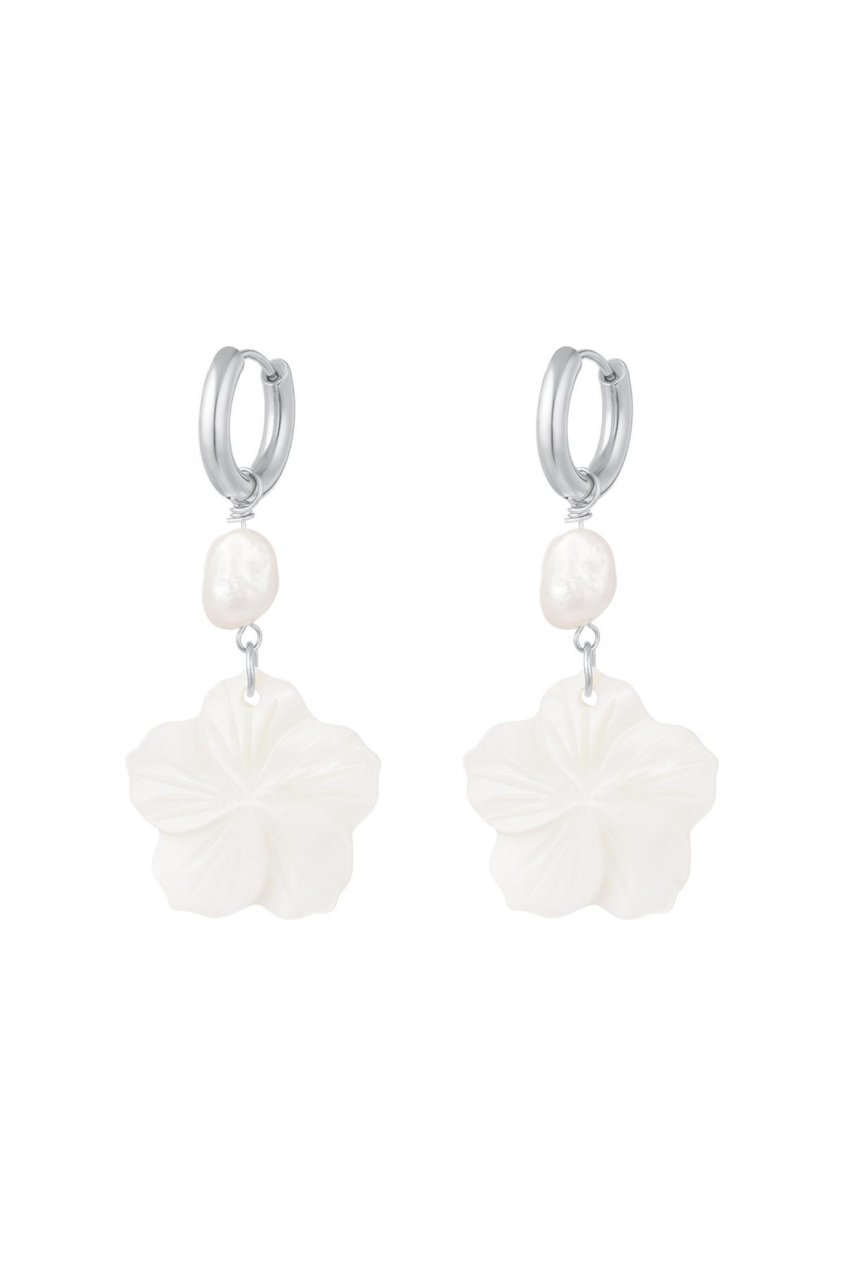 Pendientes con flores - Colección playa Plata Acero inoxidable