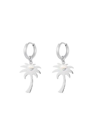 Palm tree earrings - Beach collection Silver Stainless Steel h5 