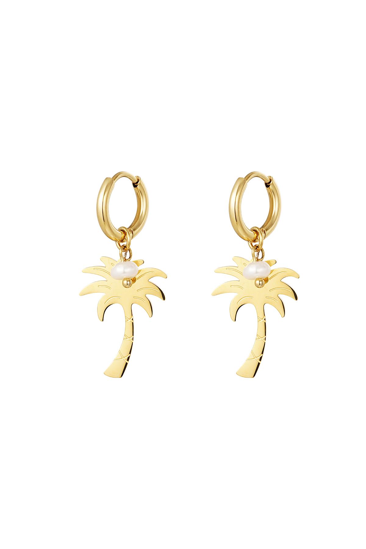 Palm tree earrings - Beach collection Gold Color Stainless Steel 2