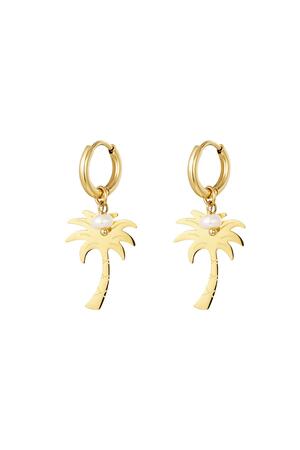 Palm tree earrings - Beach collection Gold Stainless Steel h5 