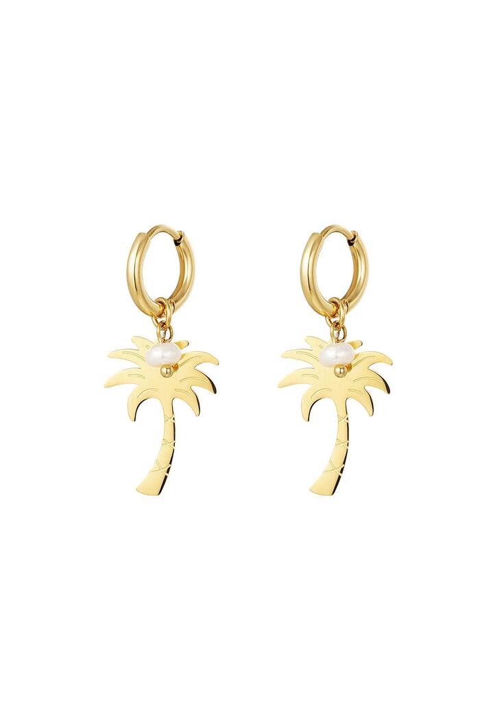 Palm tree earrings - Beach collection Gold Stainless Steel 