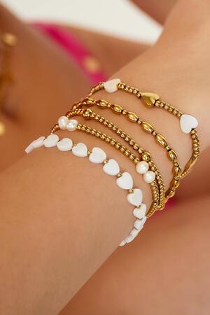 Bracelet coeur - Collection plage Or blanc Coquilles h5 Image4