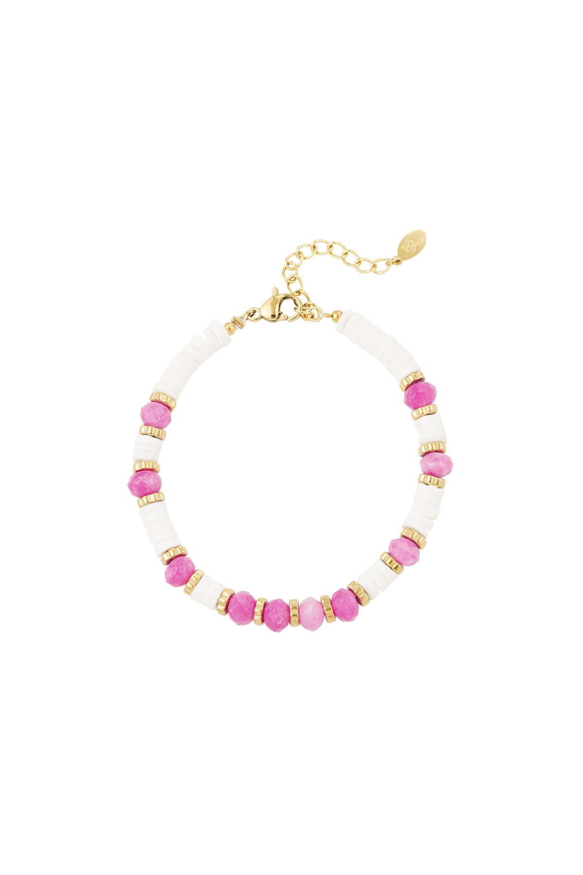 Beaded bracelet - Beach collection Fuchsia Stone h5 