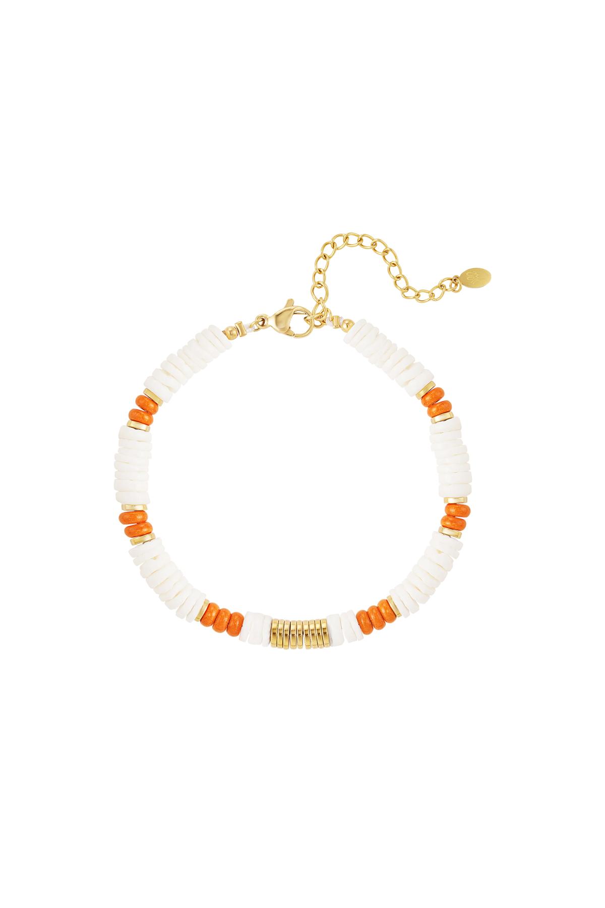 Bracciale con perline di pietra - Collezione Beach Orange Stone h5 