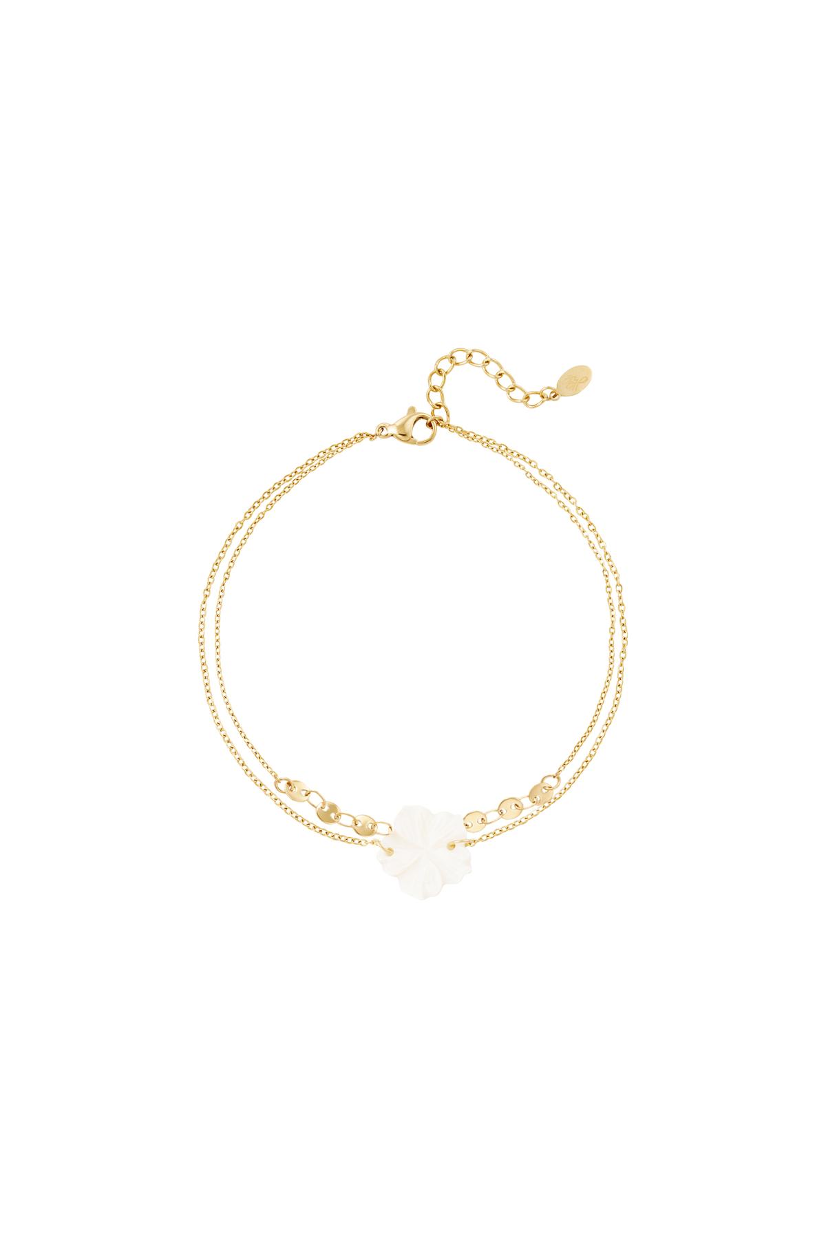 Pulsera con flor - Colección playa Oro Acero inoxidable