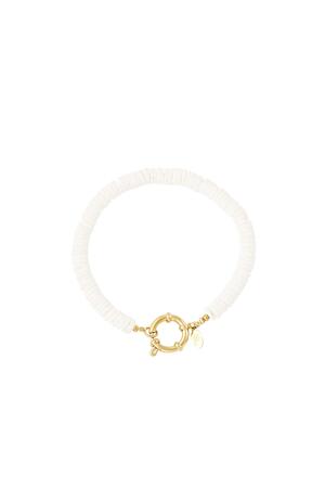 Bracelet perlé - Collection Plage Blanc Coquilles h5 