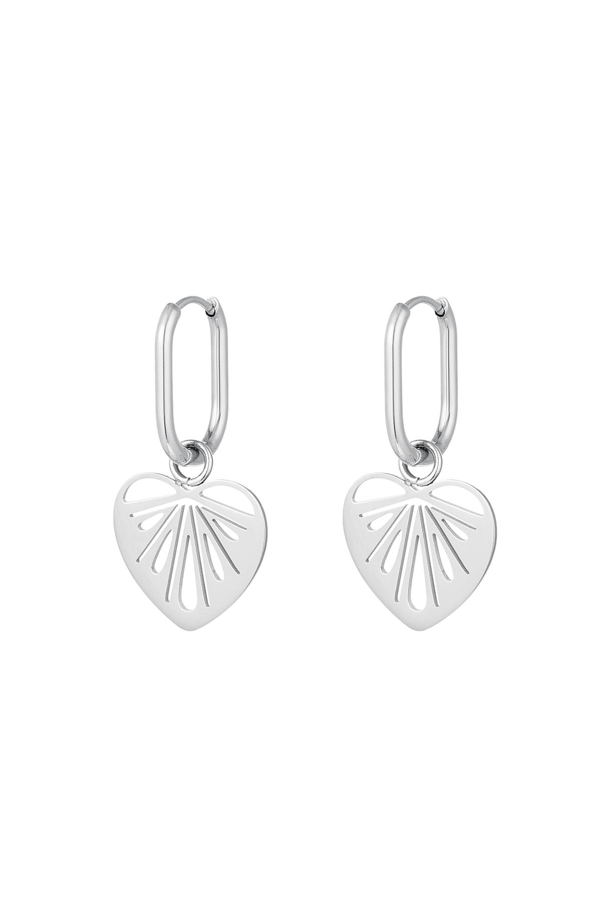 Cut out hearts earrings Silver Color Stainless Steel 2