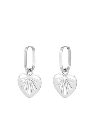 Cut out hearts earrings Silver Stainless Steel h5 