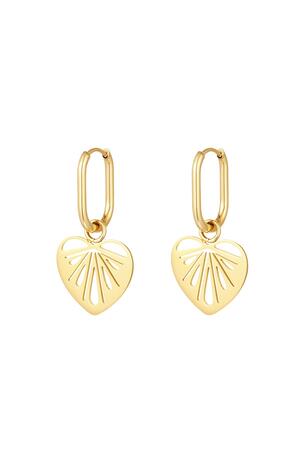 Cut out hearts earrings Gold Stainless Steel h5 