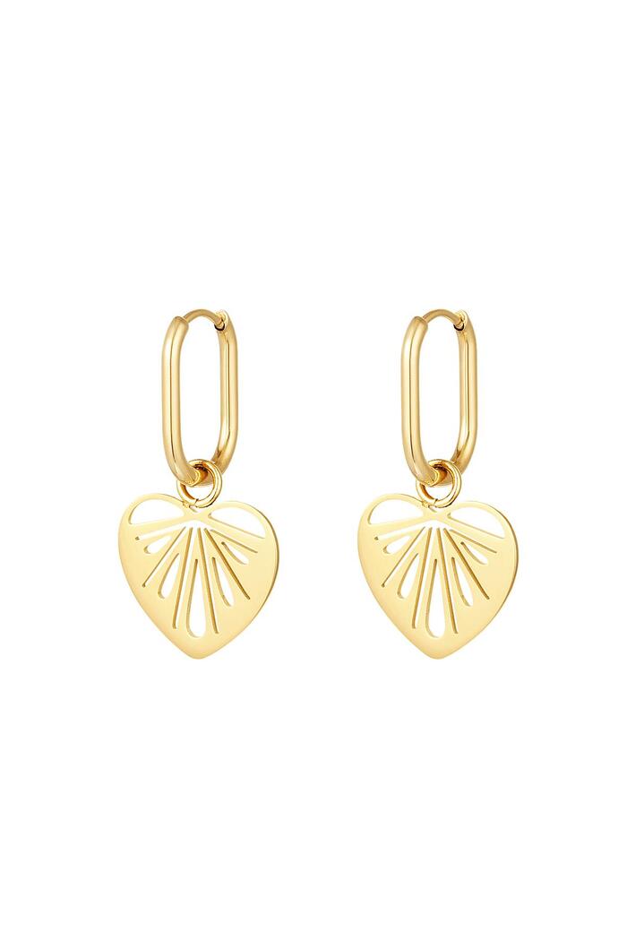 Cut out hearts earrings Gold Stainless Steel 