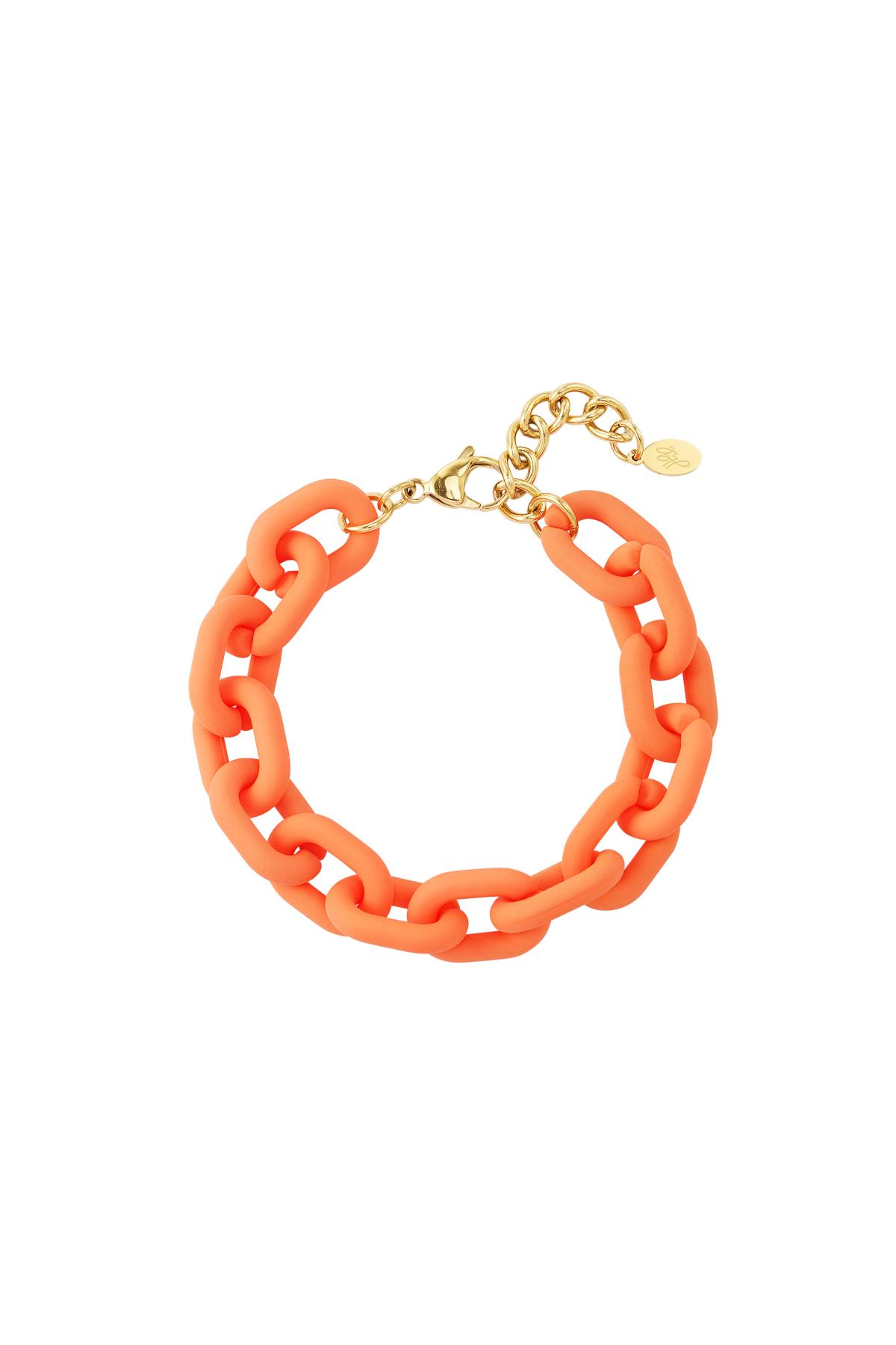 Acryl-Kettenarmband bunt Orange & Goldfarbe h5 