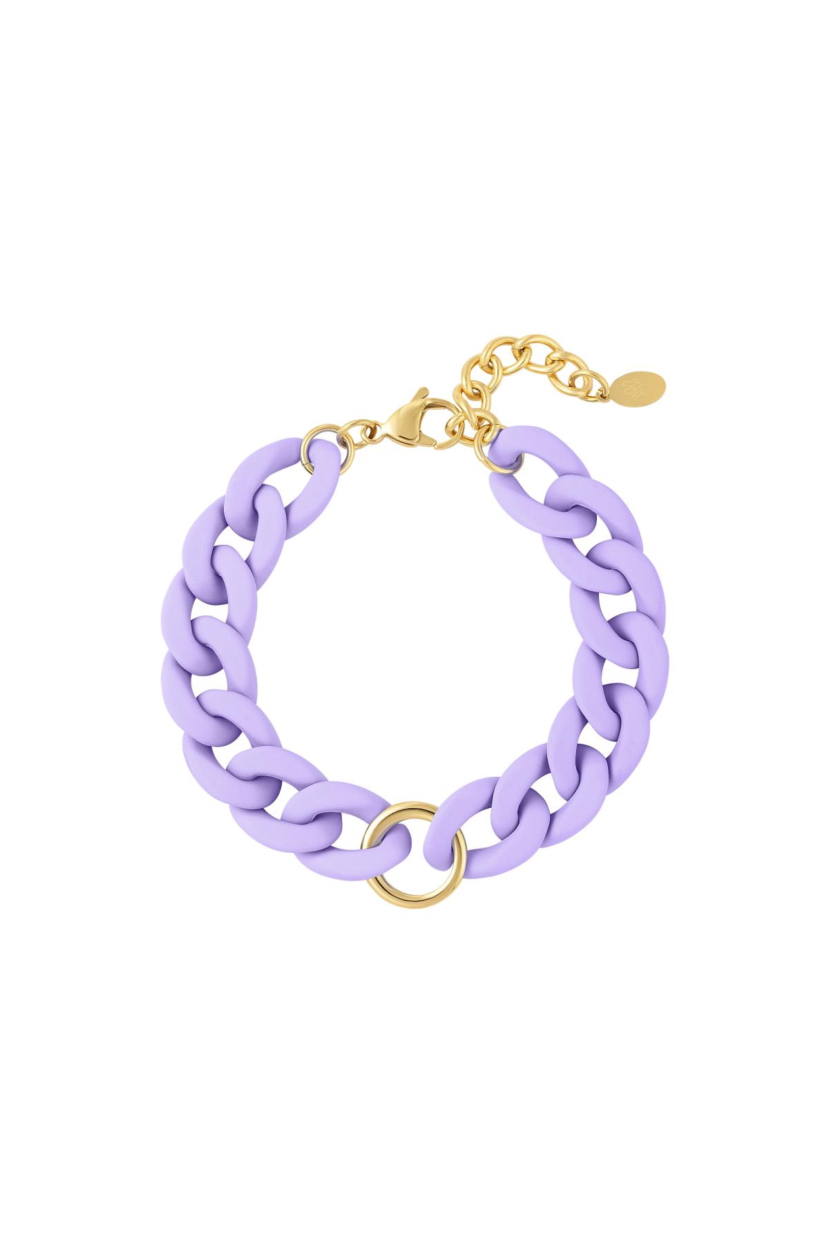 Chunky chain bracelet Purple Acrylic h5 