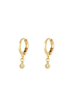 Earrings with zircon pendant - Sparkle Collection Gold Copper h5 
