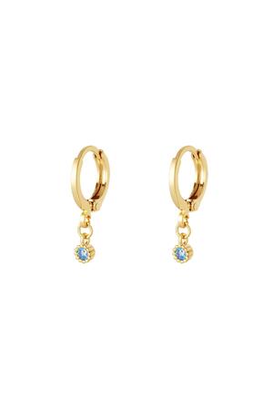 Boucles d'oreilles avec pendentif zircon - Collection Sparkle Bleu & Or Cuivré h5 