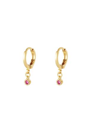 Earrings with zircon pendant - Sparkle Collection Fuchsia Copper h5 
