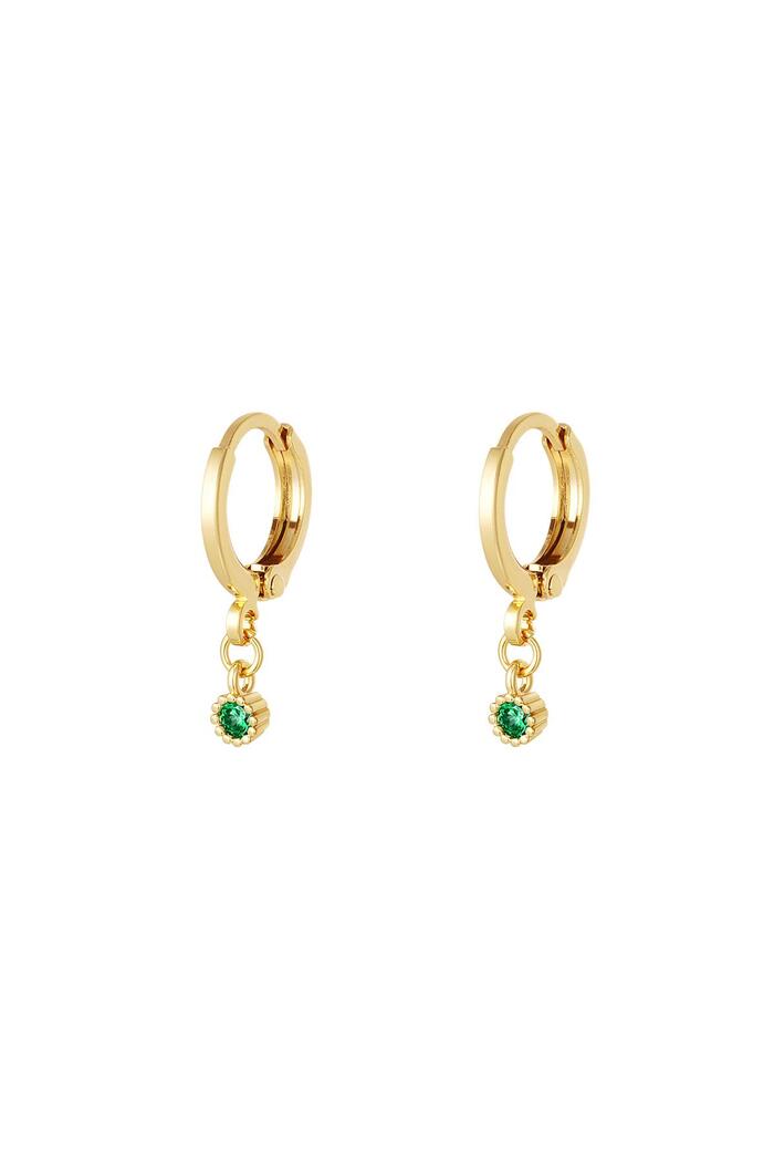 Ohrringe mit Zirkon-Anhänger - Sparkle Collection Grün & Gold Kupfer 