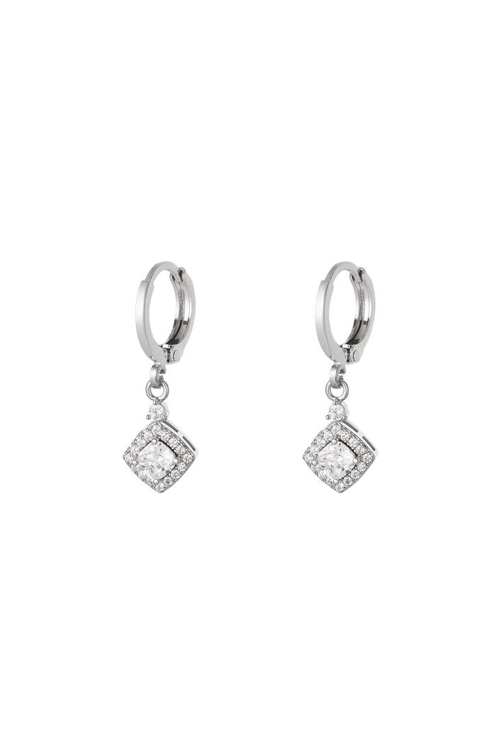 Earrings with zirconia pendant - Sparkle Collection Silver Copper 