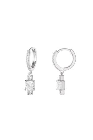 Earring zircon charm - Sparkle Collection Silver Copper h5 
