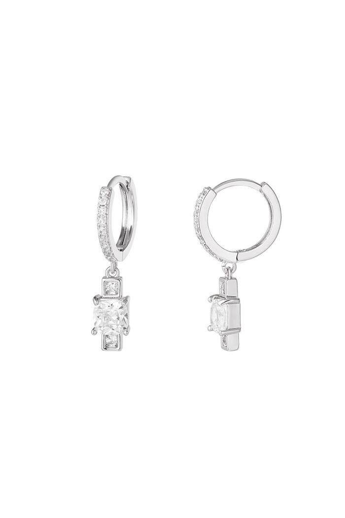 Earring zircon charm - Sparkle Collection Silver Copper 