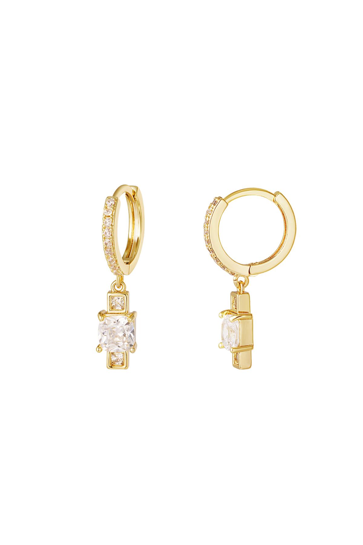 Earring zircon charm - Sparkle Collection Gold Copper h5 