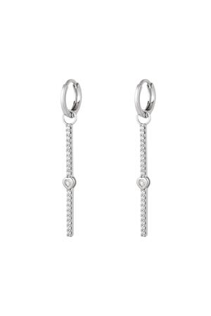 Boucles d'oreilles pendantes coeur - Collection Sparkle Argenté Cuivré h5 