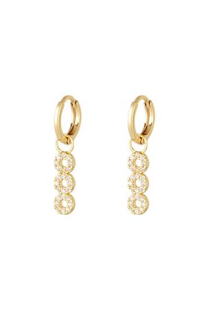 Earrings three circles - Sparkle collection Gold Copper h5 
