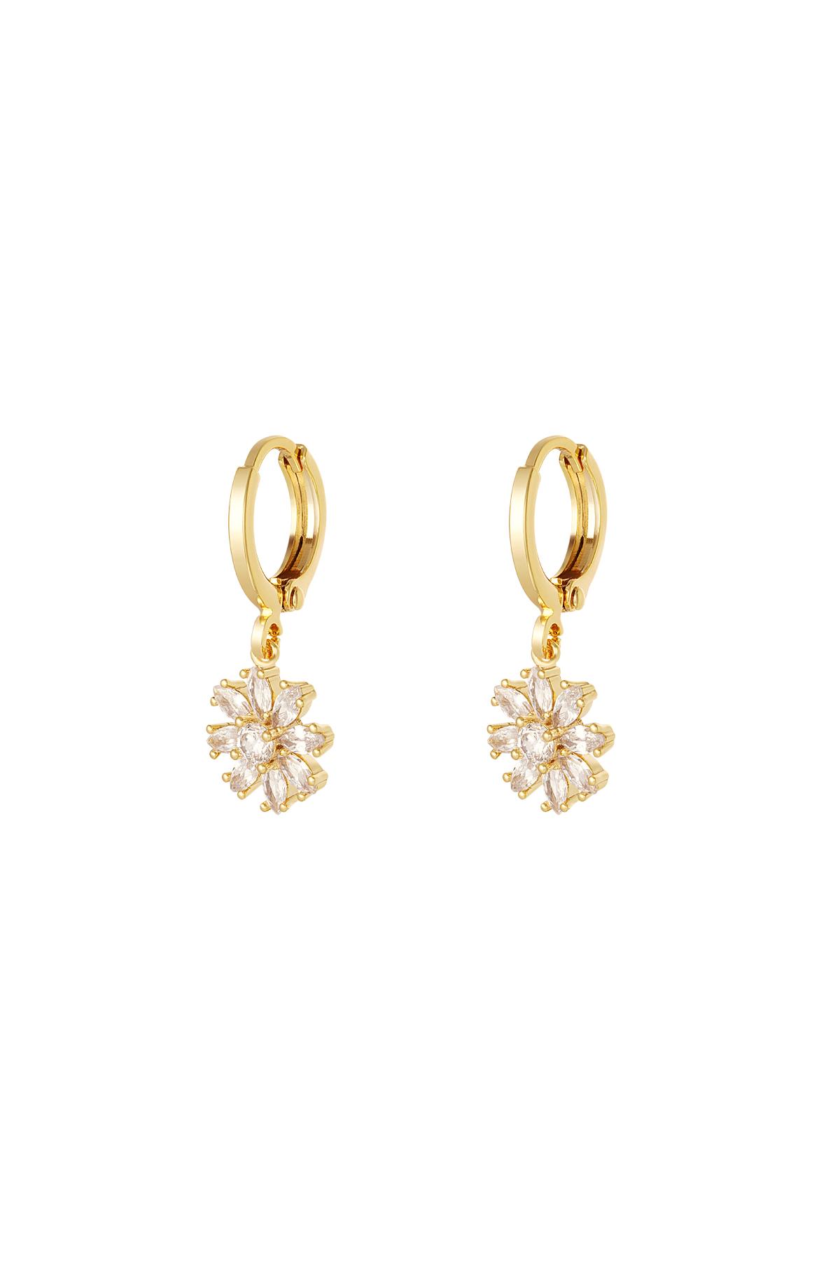 Earrings flower - Sparkle collection Gold Copper h5 