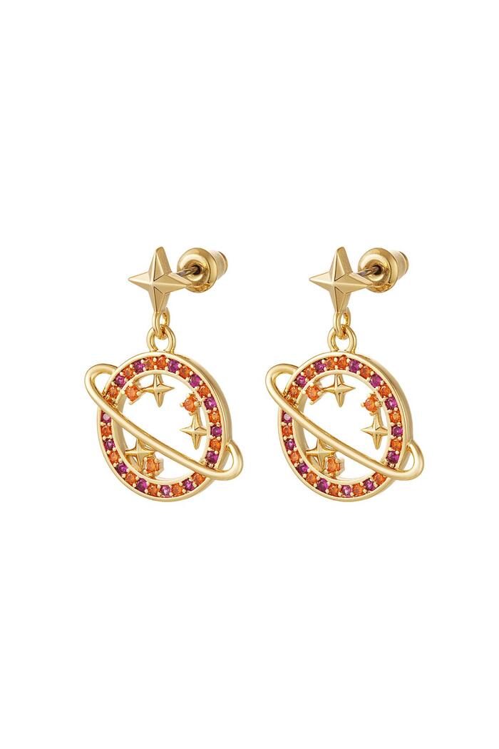 Earrings planet - Sparkle collection Fuchsia Copper 