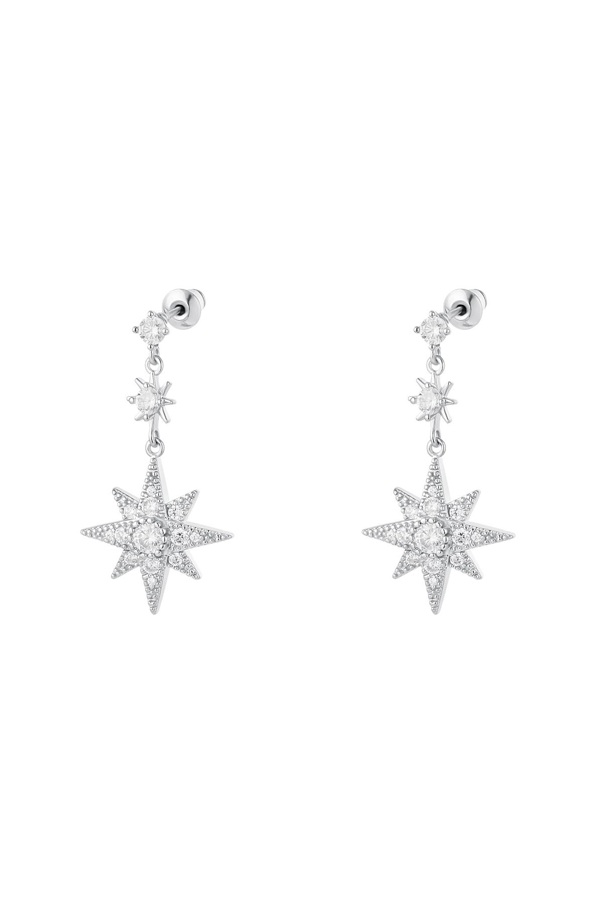 Oorbellen sterren - Sparkle collectie Zilver Koper