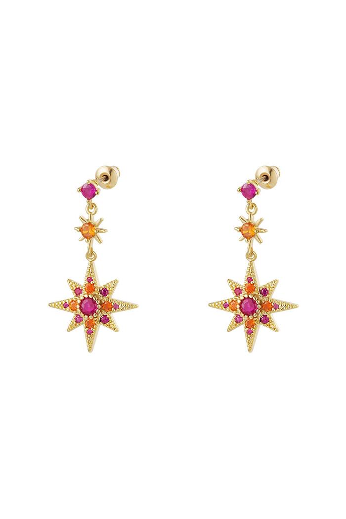 Earrings stars - Sparkle collection Pink & Gold Copper 