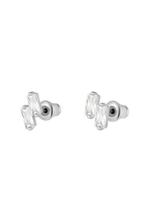 Ear studs colored stones - Sparkle collection Silver Copper h5 