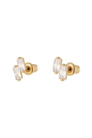 Ear studs colored stones - Sparkle collection Gold Copper h5 