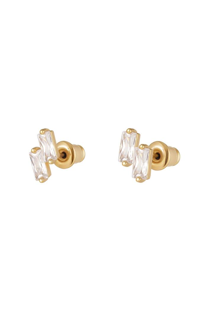 Ear studs colored stones - Sparkle collection Gold Copper 