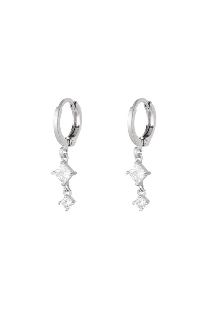 Boucles d'oreilles avec zircons - Collection Sparkle Argent blanc Cuivré 