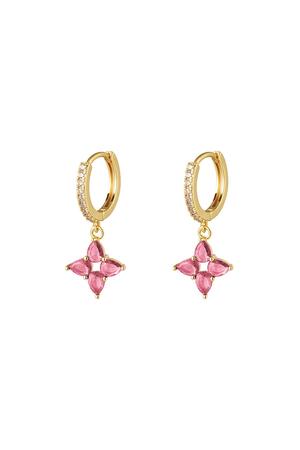 Earrings star - Sparkle collection Fuchsia Copper h5 