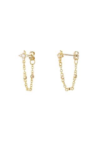 Earrings with chain - Sparkle collection Gold Copper h5 