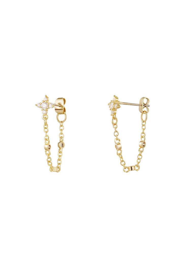 Earrings with chain - Sparkle collection Gold Copper 
