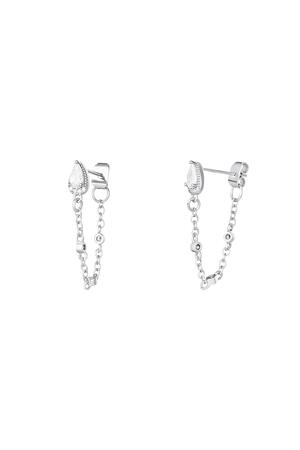 Earrings with chain - Sparkle collection Silver Copper h5 