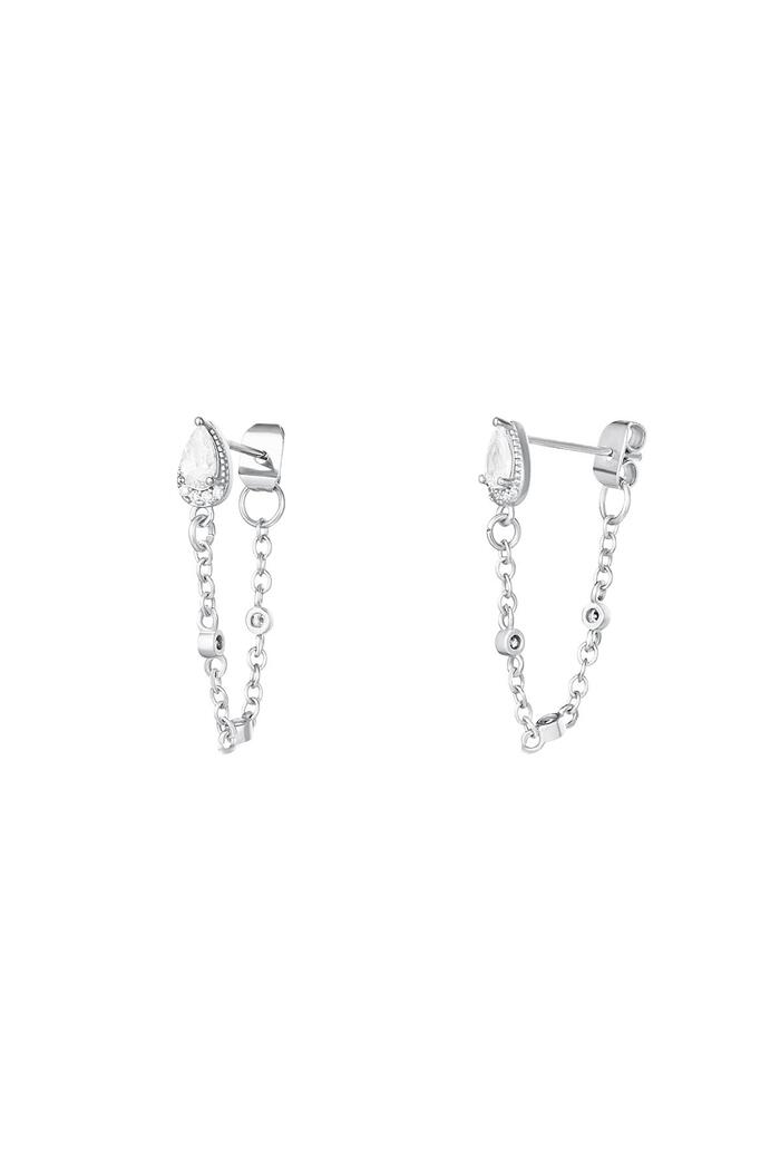 Earrings with chain - Sparkle collection Silver Copper 