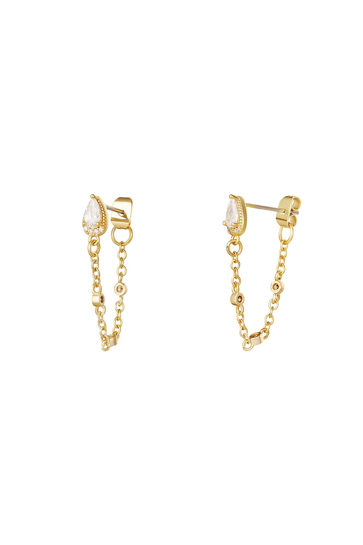 Earrings with chain - Sparkle collection Gold Copper