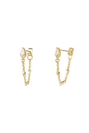 Earrings with chain - Sparkle collection Gold Copper h5 