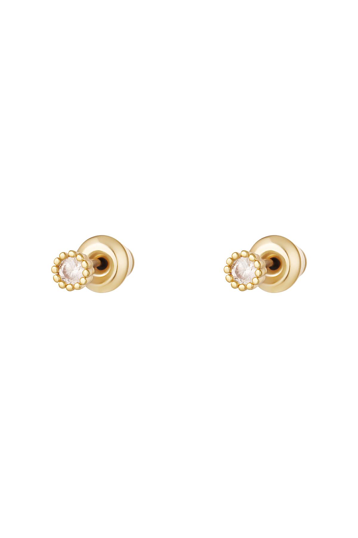 Ear Studs Zircon - Sparkle Collection Gold Color Copper 2