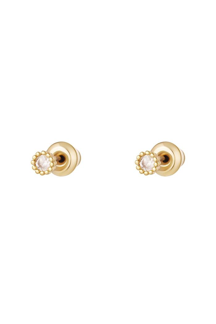 Kulak Çivileri Zirkon - Sparkle Koleksiyonu Gold Copper 