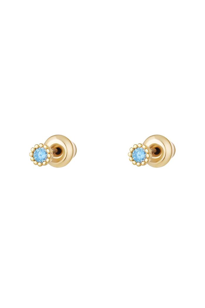 Kulak Çivileri Zirkon - Sparkle Koleksiyonu Blue & Gold Copper 