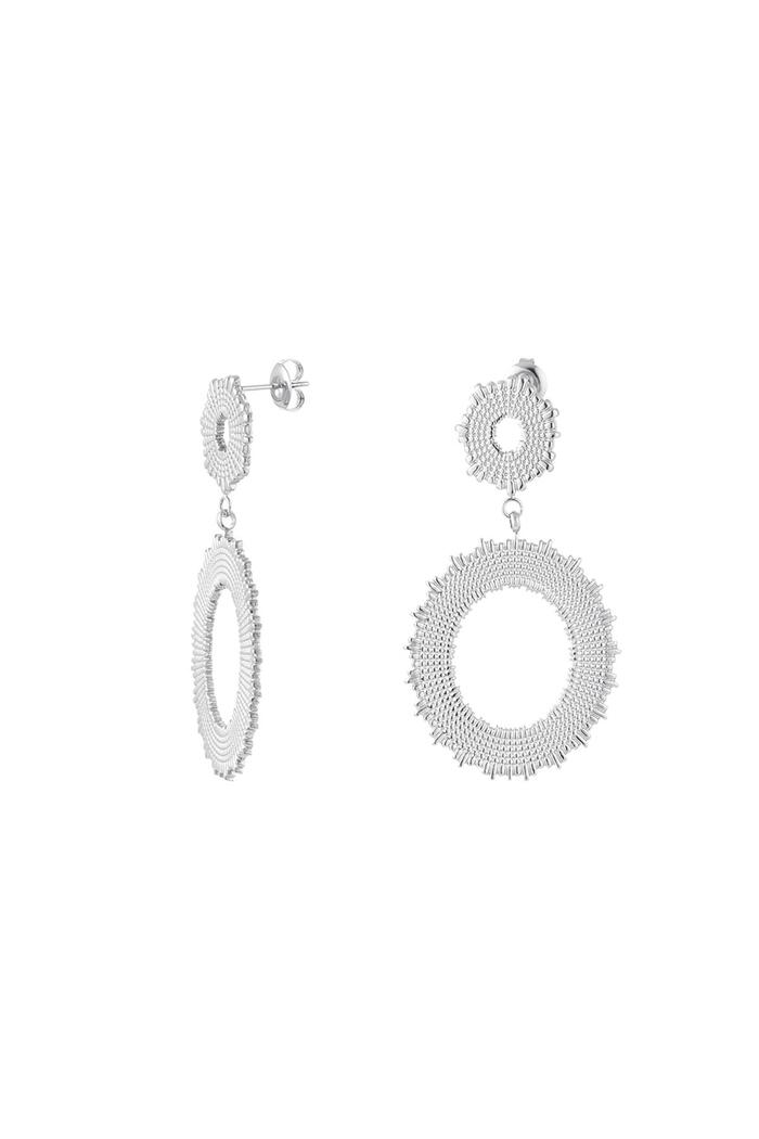 Earrings statement circles Silver Stainless Steel 