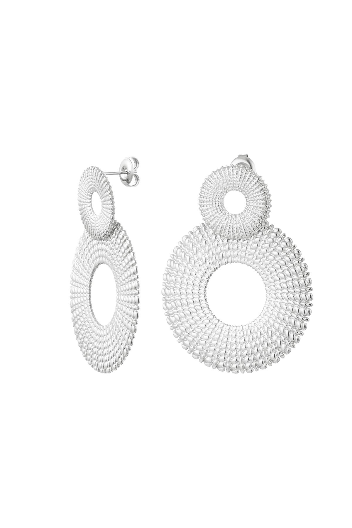 Statement earrings circles Silver Color Stainless Steel