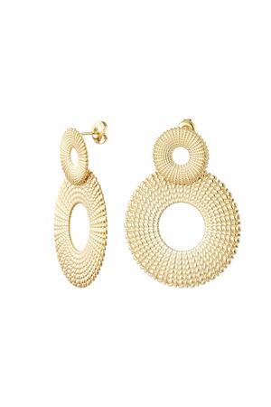 Statement earrings circles Gold Stainless Steel h5 