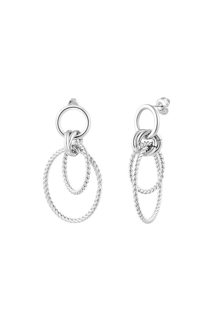 Earrings multiple rings Silver Stainless Steel 