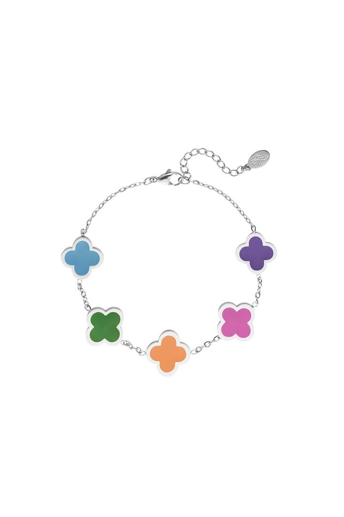 Bracelet with 5 clovers Silver Stainless Steel 
