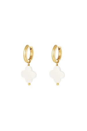 Earrings seashell clover Gold Stainless Steel h5 